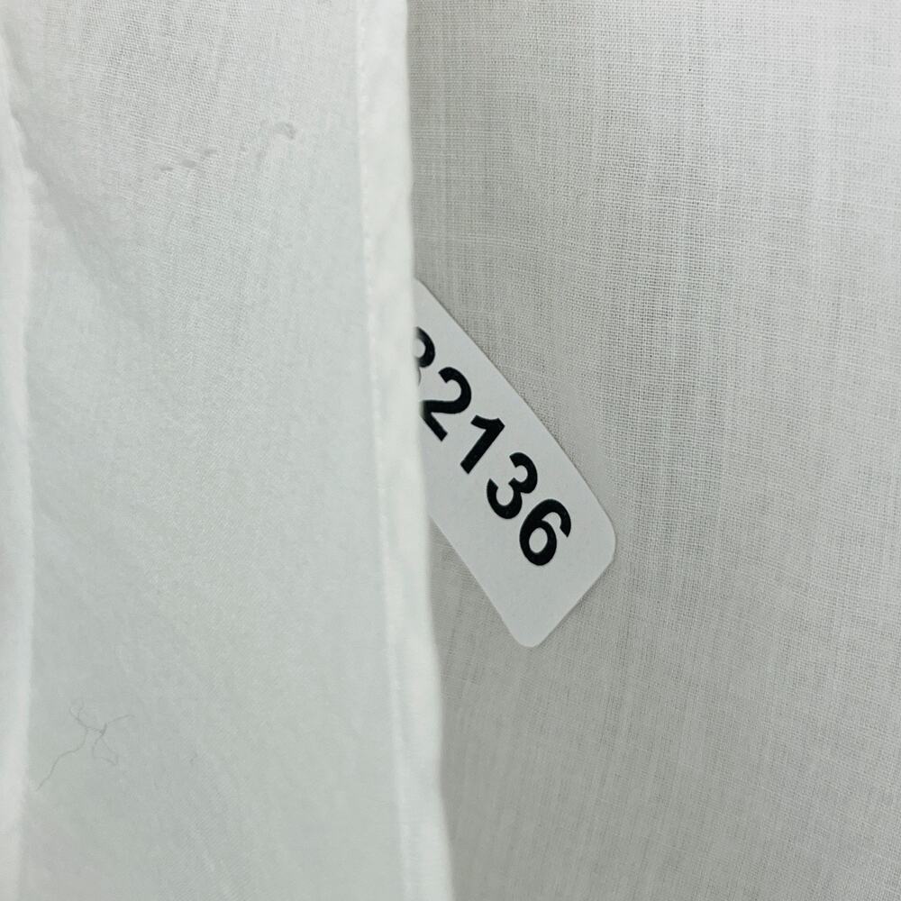 EILEEN FISHER Top M Organic Cotton Voile Smocked Button Up Long Sleeve White - Picture 13 of 13